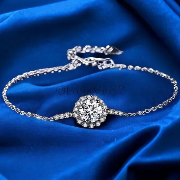 Certified 1ct. t.w. Diamond Halo Brilliant Cut Bracelet - Picture 1 of 16